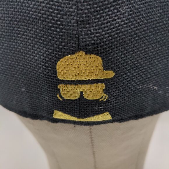 Revolution Men's Fitted Flat Bill Cap Black 100% Hemp Embroidered Logo - Picture 9 of 14